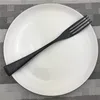 Zestawy naczyń obiadowych Akcesoria najwyższej jakości ze stali nierdzewnej Scoop Forks Kinfe Party Zestaw Mat Mat Black Cutlery Drop 1 Składacze