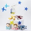 Altre forniture per feste festive Aeroplano carino Cake Topper Cartoon Elicottero Decorazioni per la cottura per buon compleanno Ornamenti per dessert Baby ShowerOth