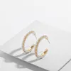 Hoop Huggie Simple Color dorado Metal geométrico círculo grande pendientes de perlas para mujeres declaración joyería de moda regalosHoop
