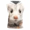 Factory Direct Supply Original Sample Design 3D Animal White Mouse Print Hooded Tank Top Oversized Vest Wholesale 220623
