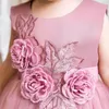 Girl's Dresses Handmade Flowers Children Summer Tutu Wedding Birthday Party For 6M-4 Years Kids Gown Costume ClothingGirl's