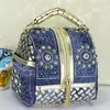 Sacchetti da sera Donne Diamonds Rhinestone PU Leather Demin Patchwork Borse Patchwork Ladies Casual Occiglia Messenger Fashion Crossbody