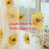 Curtain & Drapes Translucent Sunflower Valance Door Room Divider Drape Light Breathable Decoration Fresh Tulle Sheer Beauty CurtainCurtain