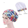 Berets Women Cotton Multicolor Print Muslim Headscarf Inner Satin Night Sleep Cap Cancer Chemo Head Cover Bonnet Hair Accessories