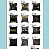 Pillow Case Bedding Supplies Home Textiles Garden Ll Taoup Gold Black Snowflake Merry Christmas Pillowcase Xmas Decor For Dhqtp