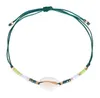Ins Seed Bead String Braided Bracelets Shell Charm Bracelet Ethnic Colorful Rope Jewelry for Women 12 Colors