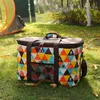 60L Large Capacity Picnic Bag 900D Oxford Cloth Multicolor Printing Adjustable Zipper Handle Shoulder Car Camping Storage Bag Y220524