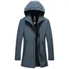 Mężczyzny Trench Coats marka wiosenna jesień mężczyźni z kapturem dłuższa najwyższej jakości moda męska kurtki odzieży wierzchniej wiatrówki s-4xl viol22