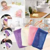Exfoliating Mesh Bags Saver Pouch for Shower Body Massage Scrubber Natural Organic Ramie Soap Holder Bag Pocket Loofah Bath Spa Bubble Foam With DrawString DD