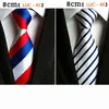 Moda 8cm kravatlar klasik erkek çizgili bağlar lacivert kırmızı düğün kravat ipek dokuma erkekler katı polka noktalar boyun
