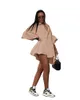 カジュアルドレスルーズシャツドレス女性3/4フレアスリーブエンパイアパッチワークROPA MUJER SUMMERファッションストリートスタイルショートベスティドス