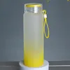 500pcs 6 colori Prezzo di fabbrica Bicchieri per sublimazione Bottiglia d'acqua 500ml Bottiglie d'acqua in vetro smerigliato Gradiente Bicchiere vuoto Bicchieri per bevande