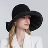 Chapeaux à large bord visière femmes extérieur crème solaire chapeau de soleil tout match attaché grand bord femme large