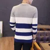 Erkek Kazak Bahar Sonbahar Öğrencileri Güney Koreli İnce Youth Striped Sweater Kırmızı ve Siyah İki Renk M-XXL 220815