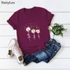 Fashion Summer TShirt Women Faith Letters Daisies Print TShirt 100%Cotton T Shirt Women O Neck Short Sleeve Top Graphic Tees 220608