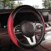 Рулевое колесо покрывает автомобильное покрытие сотовой конструкция Яркая кожаная личность мода 38 см 15 дюймов красные аксессуары