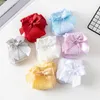 Mignon nœud papillon bébé chaussettes été maille filles chaussettes doux respirant princesse nouveau-né genou chaussettes hautes enfant évider chaussette