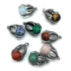 Drachenklaue, natürliche Kristallsteine, Charms, rund, Tigerauge, schwarzer Onyx, Rosenquarz-Stein, Kugel-Charm-Perlen, Anhänger für die Schmuckherstellung