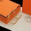 Donia Jewelry Luxus Stud Europäische und amerikanische Modebriefe Titanium Stahl Threecolor Creative Designer Ohrringe Geschenk mit BO2052184