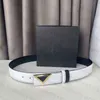 Designer Designer Fashion Belts and Buckles Real Cowhide Light Business for Man Woman Belt Width 3.5cm Buckle 4 Color with Box