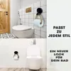 Badkamer hardware toiletpapier houders touw tissue houder met ijzeren haak, geschilderde matte muur gemonteerde rustieke handdoekring