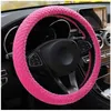 ThreeDimensional Car Steering Wheel Suitable For Most Steering Wheel Carpet Soft 3738 Cm 145 "15" Braided On Hand Bar J220808