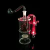 Oljebrännare Rökrör Bubblare Vattenpipor Vattenpipa Set Glasbong LED-lampor Byte Dab Rig Bongs Glas Percolater Shisha 10mm Tobaksskål Silikonslang Partihandel