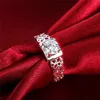 Cluster ringen sterling zilveren zirkoon ring vrouwen dame cadeau sieraden verloving trouwfeest met Oostenrijkse kristal schattige juweliercluster