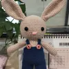 Alrededor de 26 cm de muñeca de lana, conejo, juguetes de plush de crochet de crochet de algodón muñecas de muñeca de tejido de muñeca pareja de conejitos 2012222719