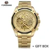 Automático Hot Forsining Mechanical Men Wristwatch Sport Military Relógio masculino Top Brand Luxo Squeleto de Aço Anterior Man Relógio 8130