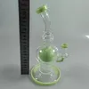 Pipe Glass Honeycomb Smoking Accessories Ash Catcher Bubbler Hookahs Light Blue Glass Bong Oil 14mm Inner Connector 9 Inches Bonus Högtalarskål Unik Bubble Ball