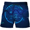 Överdimensionerad AI -teknik Illustration Series Casual 3D Print Men's Shorts Unisex Beach Short Boys Sweatpants Summer Male 220624