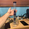 Purple Green Blue Glass Water Bongs Hookahs Bubbler Beaker Dab Rigs Percolater Dab Rig Bong Pipe Recycler Thick Base 18mm Joint