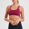 Lu Lu Tank Yoga Camis Double-sided Nylon Sports Bra Cross Back Sexy Gym Clothes Women Underwears Shockproof Running Fitness Workout Wear
