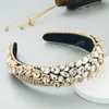 Lüks Vintage Renkli Rhinestone Kafa Sparkly Geometrik Kristal Kalın Sünger Hairband Kızlar Parti Çerçevesi