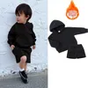 1-14 anni autunno inverno ragazzi ragazza pullover in pile con cappuccio pantaloni della tuta corti bambini 2 pezzi outfit bambini tuta da jogging felpa set