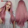 Wignee Pink Long Straight Hair Canthetic للنساء Cosplay PartDaily/Party مقاومة للحرارة Glueless S 220622