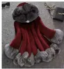 코트 여성 자켓 겨울 세련된 가짜 모피 플러시 긴 소매 후드 버튼 오버 코트 아웃웨어 코트 여성 의류