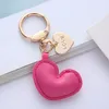 Amour Porte-clés Titulaire Clés De Voiture Anneaux Porte-clés Fobs PU Cuir Pendentif Coeur Porte-clés Bijoux Accessoires pour Hommes Amoureux Sac Charmes Or Femmes Cadeaux