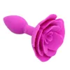 Candy Color Slicone Rose Flower Butt Plug Inserts Product di gioco di gioco anale sexy per adulti