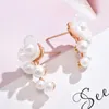 Ciondola Lampadario Moda Perle Fiore Pendient Foglia Piuma Fiori Stud Orecchino Bigiotteria Per Le Donne Regalo Di Nozze Boucle Oreille F