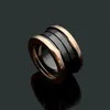 Klassieke brede versie 11 cm Spring Design paar Ring Fashion Luxury Men and Women Wedding Rings Highd 316L roestvrij staal 18K 2717645