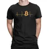 Erkekler bitcoin kalp atışı grafik tişörtleri kripto para birimi saf pamuk üstleri müthiş mürettebat boyun tişört erkekler için camisas tişörtler 220521