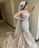 Beautiful 2023 Champagne Wedding Dress With Detachable Skrit Sexy Spaghetti Straps Bohemian Country Bride Dress 2 in 1 Boho Vestidos De Novia Hippie robes de mariee