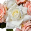 Couronnes De Fleurs Décoratives 10pcs Faux Rose Fleur Branche Soie Artificielle Tête Unique Tiges Pour Centres De Mariage Floral DecorationDecor