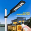 250W Solar Panel Street Light Outdoor Solar Pole Lights With Motion Sensor Dusk To Dawn Remote Control IP65 Waterproof