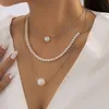 Fashion Simple Casual Gold Color Pendant Necklaces For Women Trendy Simulated Pearl Wedding Choker Necklaces Jewelry On The Neck Gifts