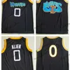 Sjzl98 Mens Space Jam #0 Alien Monstars Tune Squad Basketball Jerseys Moive Black Alien Stitched Shirts S-XXL
