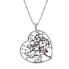 Correntes Tree Of Love Colar Colares Mistos de esmalte misto de pingente de coração para mulheres 925 Sterling Silver Declaração Jóias de jóias