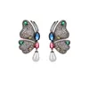 Dangle lustre perle cubique Zircon papillon boucles d'oreilles pour mariage cristaux aile boucle d'oreille mariée femmes fille cadeau CE11203Dangle